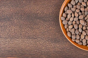 Wall Mural - buckwheat in a wooden bowl