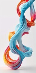 Wall Mural - Abstract 3d rendering colorful twisted lines with long, wavy twisted lines. Modern background design, illustration of a futuristic shape long wavy twisted lines, vertical orientation