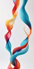 Wall Mural - Abstract 3d rendering colorful twisted lines with long, wavy twisted lines. Modern background design, illustration of a futuristic shape long wavy twisted lines, vertical orientation