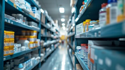 Medicine Bottles Packed Aisle