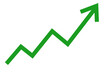 © Photix Studio - Green arrow graph line chart moving up concept of stock market business growth transparent png file
