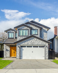 Wall Mural - Fragment of luxury house with nice summer  landscape in Vancouver, Canada.