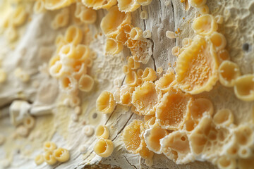 Poster - A detailed view of yeast fungi in a nutrient-rich medium, showing enhanced cell growth,