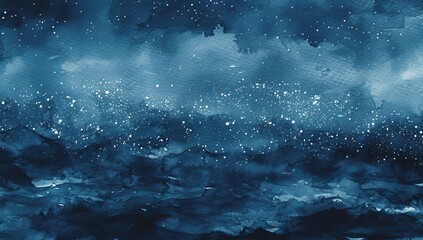 Wall Mural - illustration painting of a blue watercolor space background.