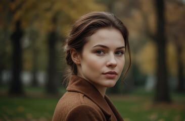 Wall Mural - portrait of a girl in the park