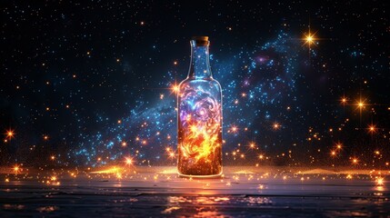 Wall Mural - Galaxy Bottle in Space Generative AI