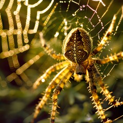 Spider and Web A close-up