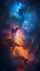 Wall Mural - Cosmic Night Sky Background for Space Exploration Generative AI