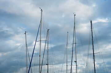 Wall Mural - Details of boat mast in the port