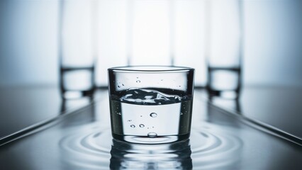 Poster - A glass of water is being poured into a cup, AI