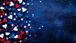 © ADDICTIVE STOCK - Patriotic Hearts and Stars on Blue for Independence Day. Generative AI image