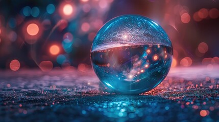 Canvas Print - Futuristic backdrop of a crystal ball