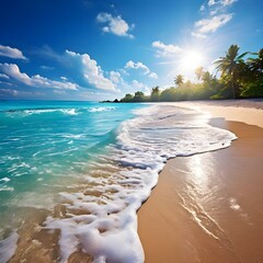 Wall Mural - beach with palm trees