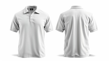 Show off your polo tee designs with this blank shirt template. View it from both the front and back, all isolated on a white background.