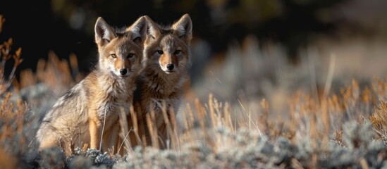 young coyotes in national park
