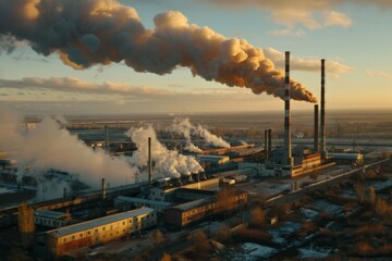 Factory fumes dangerous carbon emissions pollution environmental risk eco activism global warming co2 dark smog air contamination energy sector steam smoke industrial climate change environment danger