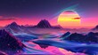 © vannet - Landscape vapor wave synth background.