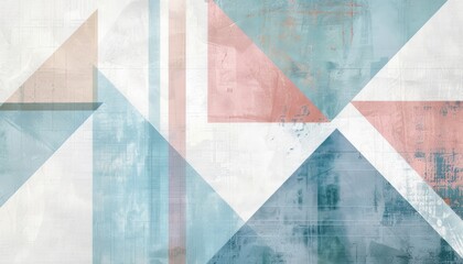 Wall Mural - Abstract Geometric Art with Soft Pastel Colors and Textures for Modern Minimalistic Design