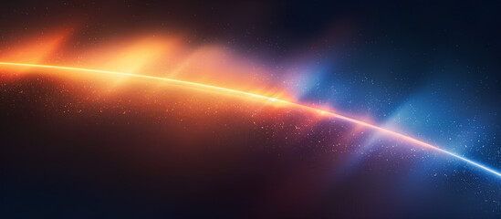 Wall Mural - Beautiful abstract futuristic dark background with neon blue and orange glow.