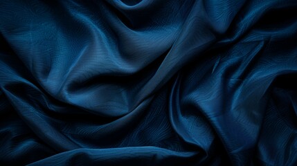 Wall Mural - A blue fabric with a pattern of waves