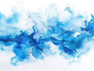 Wall Mural - Abstract paint watercolor liquid blue texture background