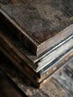 © vefimov - A collection of books stacked on a wooden table, ideal for use in educational or literary settings