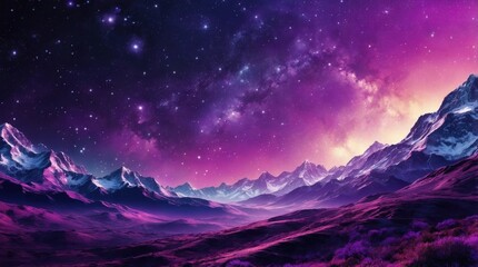 Wall Mural - Winter purple mountain background