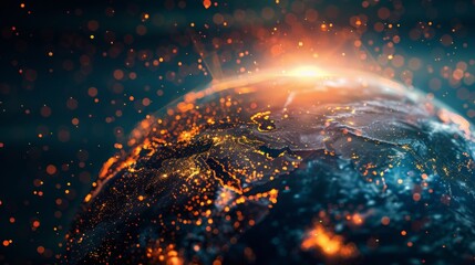 Wall Mural - digital technology world. business virtual concept