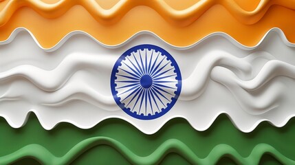 Wall Mural - Background with the image of the flag of India. A template for the design of a banner, poster and greeting card for a website. The concept of Indian Independence Day and Republic Day