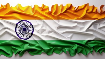 Wall Mural - Background with the image of the flag of India. A template for the design of a banner, poster and greeting card for a website. The concept of Indian Independence Day and Republic Day