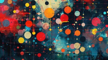 Wall Mural - dot,line,connect