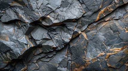 Wall Mural - Rough granite rock texture with mineral veins,