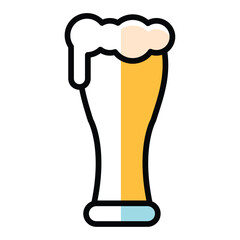 Wall Mural - Beer glass icon Flat design Vector