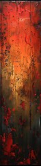 Wall Mural - An abstract red, orange and black image with large bold shapes. 