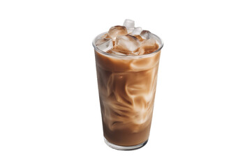 iced latte cup drink cold coffee background isolated milk mocha white