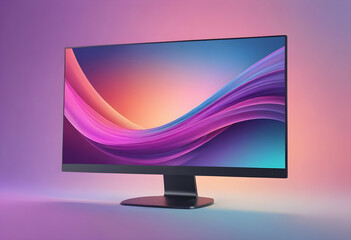Laptop computer tecnology screen mockup gradient background 4