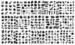 © Nafi - set of black paint brushes lines on the white background. Collection of vector paint brush strokes.