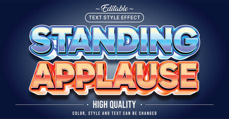 Wall Mural - editable text style effect - standing applause text style theme.