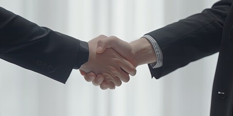 Wall Mural - businessmen shaking hands together to make the business a success in the office, generative AI