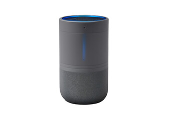 mini controlled speaker black background gray voice smart home echo appliance technology accessory a