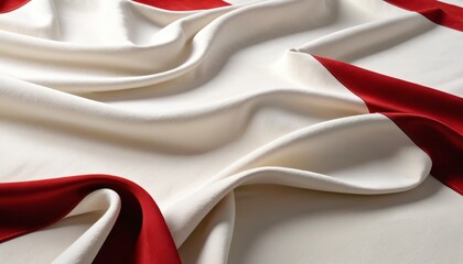 Wall Mural - Flowing fabric of suede with red white