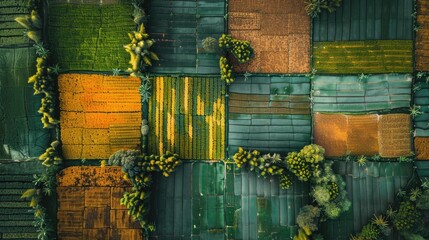 Bird s eye view of rural fields