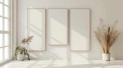 Poster - Muted Frames minimal background, Simple frames in soft colors, modern and clean, minimalist graphics resources