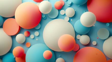 Wall Mural - Muted Spheres minimal background, Sphere shapes with soft shadows, modern and clean, minimalist graphics resources