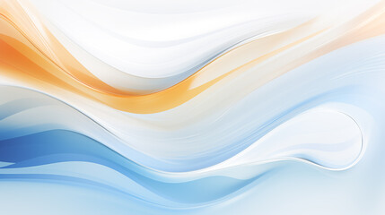 Canvas Print - a colorful abstract painting of a wave with orange and blue colors