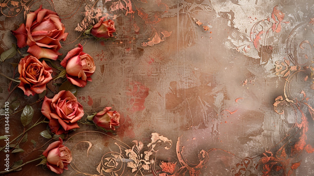 Illustration Stock Geometric Introspection: Copper and Romantic Red ...