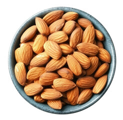 Wall Mural - Bowl with almonds nuts, cut out