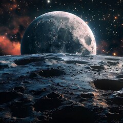 Wall Mural - Moon in the night sky