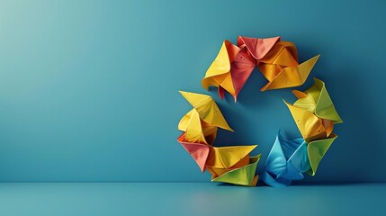 resin identification codes flat design side view circular economy animation triadic color scheme