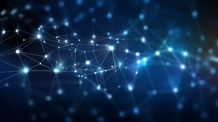 Wall Mural - dynamic connectivity: abstract digital technology background with interconnecting dots and lines for